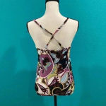 Athleta  swimsuit 70s Style Paisley Print Criss Cross Tankini Top Photo 3
