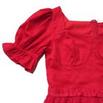 NWT Ivy City Co. Ballerina Midi in Red Tulle Puff Sleeve Fit & Flare Dress M Size M Photo 2