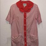 Vintage 70s Models Coat Polka Dot House Dress Robe Mumu Size L Photo 1