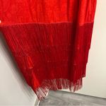Anthropologie NWT Red Fringe Halter Midi Dress Size 10 Photo 6