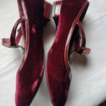 Miss L Fire Floral Velvet Embroidered Burgundy Mary Jane Shoes Size 6.5 Photo 5