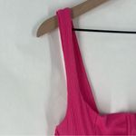Lulus  Vibrant Pink Stretch‎ Ribbed Sleeveless Wired Bra Thong Bodysuit NWT XL Photo 2