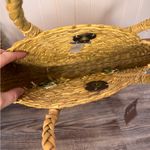 J Jill Lemon Braided Market Woven Rattan Basket Circle Round Purse Handbag NWT Yellow Photo 5