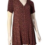 Staring At Stars Urban Outfitters Y2K Size XS Burgundy Print Short Tunic Dress Photo 1