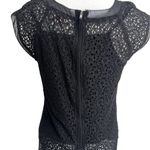 Stitch Fix Pixley  Blouse Lace Zip-Up Cap-Sleeve Layering Small Photo 4