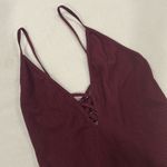 Free People  Maroon Ribbed Work Out Tank Photo 1
