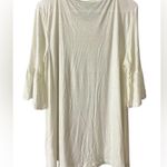 White Ruffled Bell Sleeve Tunic Size 2X Photo 1