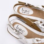 B.O.C Born Concept White Silver Faux Leather Braided Slingback Strappy Sandals 7 Photo 3