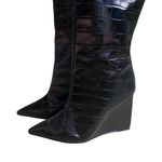 Schutz Asya Up Wedge Pointed Toe Knee-High Boots Women’s US 6.5 In Box Photo 3