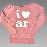 Alternative “I‎ 🩷 AR” Off Shoulder Heather Mauve Sweatshirt  Earth – Small Photo 0