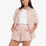 Kittenish  striped button down shirt & shorts set Photo 1