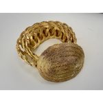 VINTAGE WOVEN/TWISTED METAL WIRE BELT GOLD TONE ADJUSTABLE 36" Photo 2