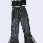 Vintage Y2K Disco Festival Retro Bell Bottoms Fringe Western Costume Set‎ Black Size undefined Photo 0