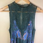 Free People Intimately Marsha Printed Trapeze Slip Dress Size XS Green Boho Photo 2