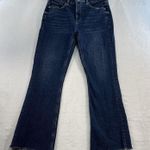 Loft Sz 28 6 High Waist Flare Crop Jeans In Bright Indigo Women's Blue Stretch Photo 2