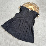 Andrée Andree By Unit Eyelet Flutter Sleeveless Floral Blouse Top Black Size S Photo 1