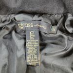 Grass Collection  Military Belted Jacket Womens M Black Wool Blend Ruffle Front Photo 1