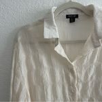 Nasty Gal  Cream Textured Oversized Long Sleeve Beach Shirt Photo 7