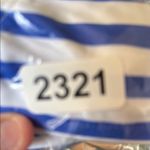 Xhilaration Blue and White Striped Low-Rise Bikini Photo 4