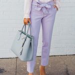 Loft Marisa Slim Tie Waist Ankle Pant Dress Pants Lavender Size 12 Photo 0