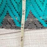 Tacera open knit fully lined 3/4 bell sleeve chevron print dress women sz Med Photo 12