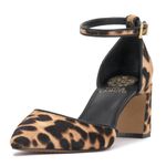 Vince Camuto NWT  Hendriy Leopard Print Block Heel Ankle Strap Pumps Tan 9 Photo 6