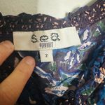 SEA NEW YORK Navy Pink Noah Smocked Long Sleeve Midi Dress Size 2 Blue Photo 11