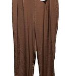 Line and Dot Ali Brown Satin High Waist Crop Trouser Pants paper Bag SZ Medium Photo 0