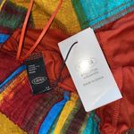 Cider Medium Boho Teal Red Green Multi Smocked Bandeau Top and Wide Pants Set Photo 6