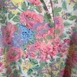 Victoria's Secret Vintage  Women M Pink Floral Double Breasted Pajama Top Satin Photo 2