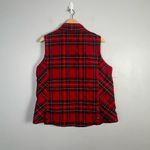 The Vermont Country Store Quilted Plaid Vest Size L Side Pockets wool blend Red Size L Photo 5