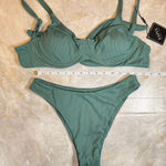 Zaful NWT Sage Green Ribbed Bikini Set Size 6 Photo 0