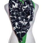 Banana Republic Navy and Green Floral Print Scarf Size 42 X 42 Photo 0