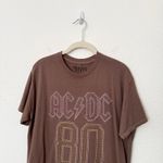 [Vinyl Icons] Brown ACDC Back in Black Studded Graphic Tee T Photo 2