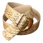RITZ Accessories Collection Genuine Snake Skin Leather Belt Gold Buckle M/L Photo 12
