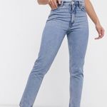 ASOS Monki Kimomo Organic Cotton High Waisted Mom Jeans Blue Size 27 Photo 0