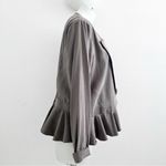 BCBGeneration  Open Jacket Front Peplum LARGE Gray Long Sleeves Ruffled Hem NWOT Photo 3