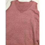SheIn  Rose Pink V Neck Sleeveless Fringe Knit Sweater Vest Women's XL Photo 1