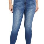 KanCan Dark Wash Skinny JEANS Women's 26 High Waisted Ripped Hem Distressed NWOT Blue Photo 2