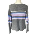 Arizona Jeans Arizona Jean Co. women's medium gray long sleeve sweater stripes stretchy Photo 3