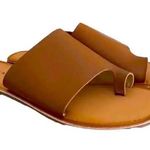 Lucky Brand Women's Vayleri Leather Slide Toe Ring Brown Sandals, size 9.5 Photo 0