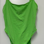 SKIMS  Cotton Logo Bodysuit in Neon Green, Size 2X Photo 0