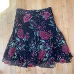 90s Dark Floral Midi Skirt Size 8 Photo 2