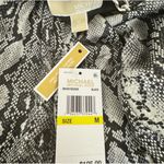 Michael Kors Snake Print Dress Chain Detail Long Sleeve Party Dress M Black Size M Photo 2