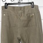 Michael Kors Olive Cropped Pants Women XL Lace Grommets Pointe Knit Chic Trouser Photo 10