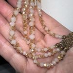 Triple strand Opalescent Opalite Fire Polished High Shine Golden Faceted Rondell Tan Photo 8