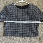 Lucca Couture  Black White Tweed Crop Top Neutral Formal Casual Medium Photo 8