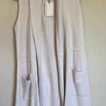 Barefoot Dreams CozyChic Ultra Lite Womens Sz M Sleeveless Cardigan Beige NWT Photo 0