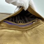 MCM Gold Leather Studded Flap 2 way shoulder bag or clutch Photo 3