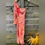 Farm Rio $248 One Shoulder Star Fish Orange Midi Dress Resort Beach Vacation Photo 3